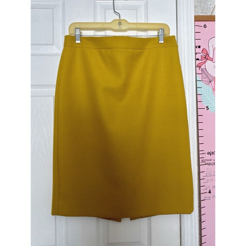 J.Crew Number 2 Pencil 100% Wool Skirt Size 10 Mustard Yellow